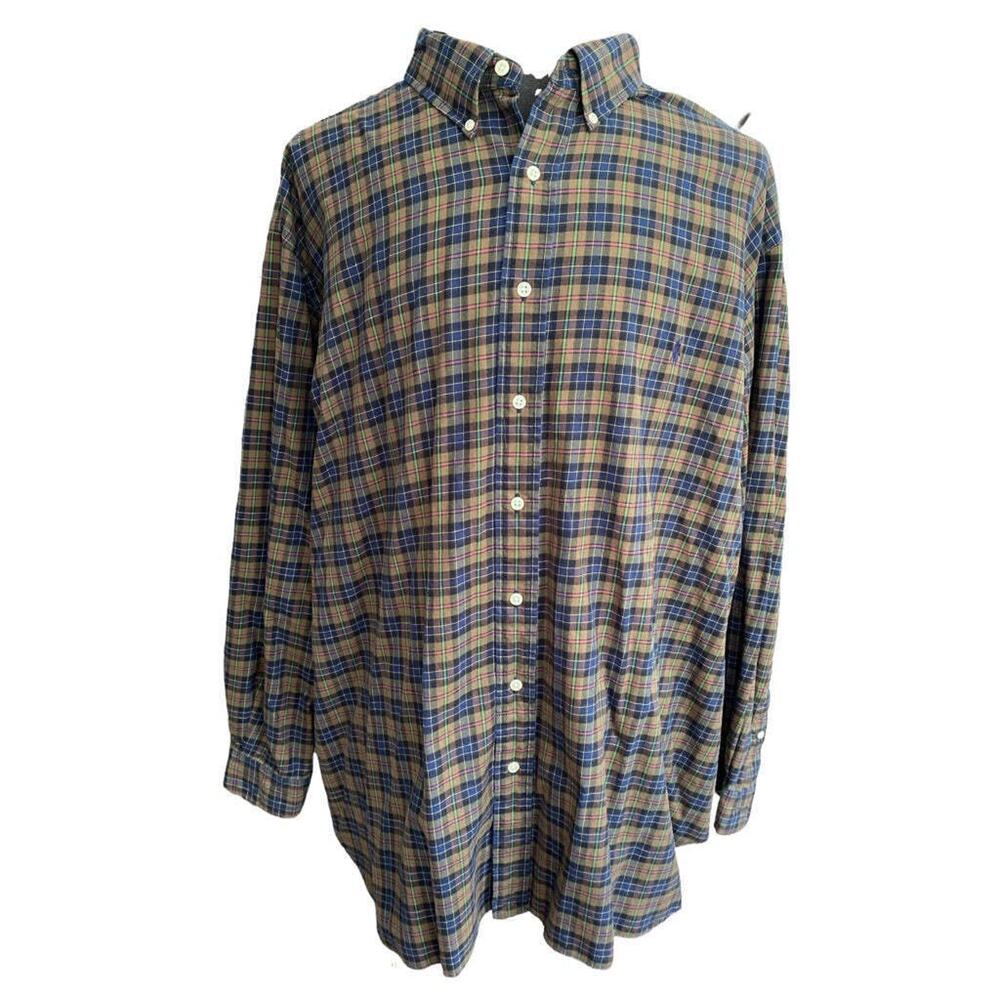 4XB Ralph Lauren Mens Button Down Plaid‎ Shirt